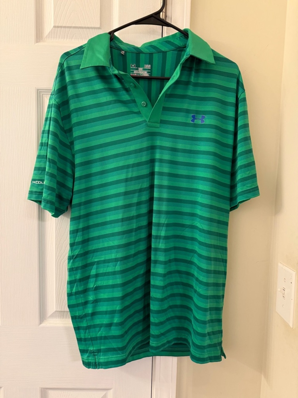 Under Armour HeatGear Green Striped Polo